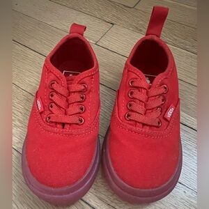 Vans | Translucent Red Sole Skate Shoe Toddler Size 7 | Bright Red